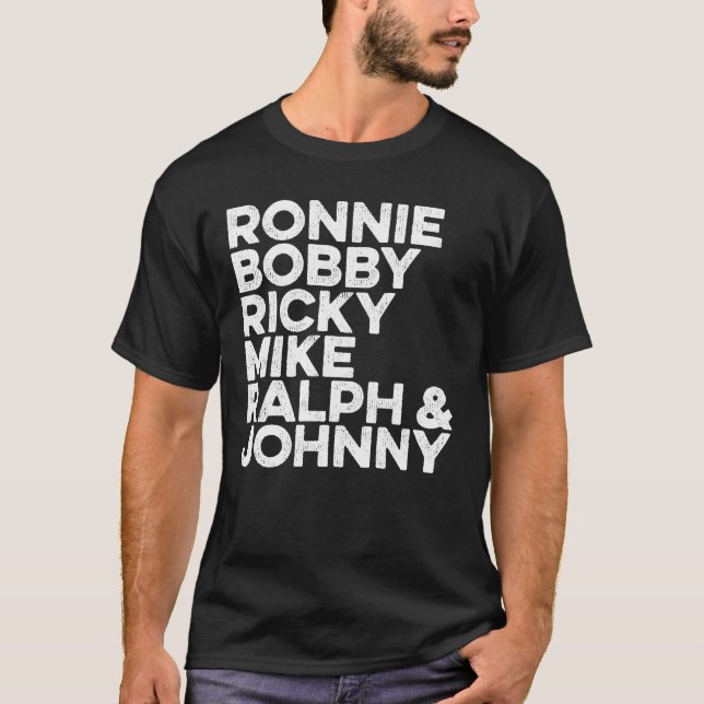Camiseta Ronnie Bobby Ricky Mike Ralph e Johnny (Frente)