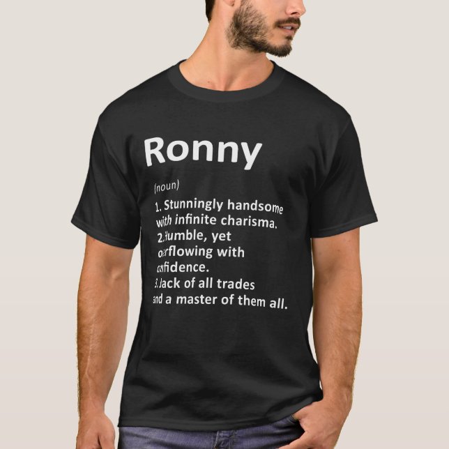 Camiseta Ronny Definição Personalizada Nome Funny Birthday (Frente)