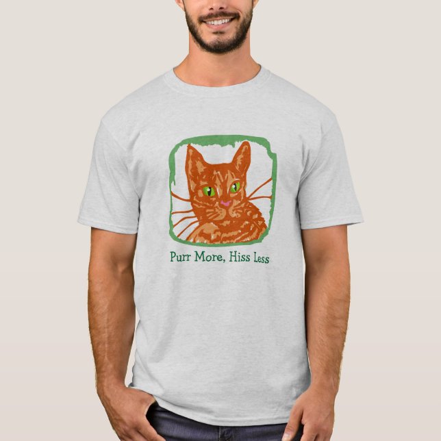 Camiseta "Ronrone t-shirt alaranjado do gato malhado de (Frente)