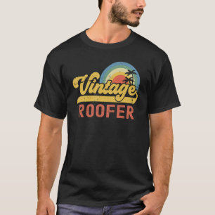 Camiseta Roofer Vintage Sunset Profession Retro Job Title