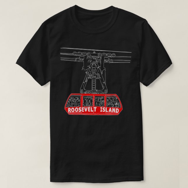Camiseta Roosevelt Island Tram Hand Drawn Nova Iorque (Frente do Design)