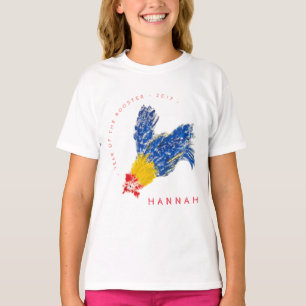 Camiseta Rooster 2017 Child Painting name L sleeve Kids Tee