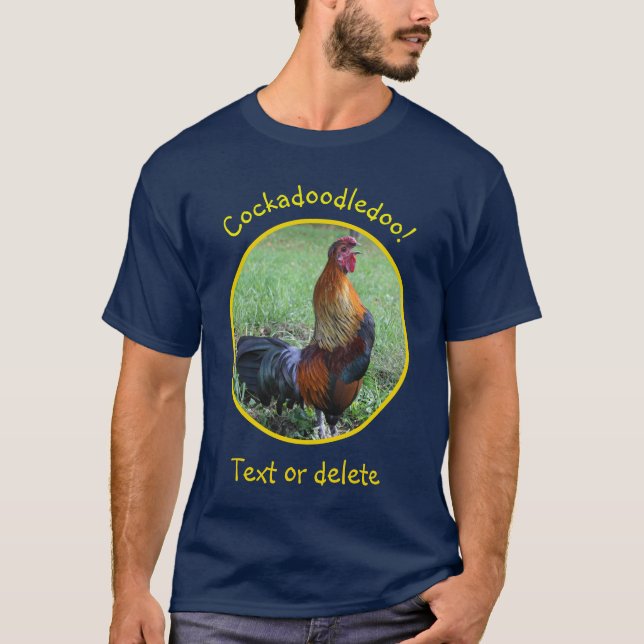 Camiseta Rooster Crowing Cockadoodledoo Funny  (Frente)