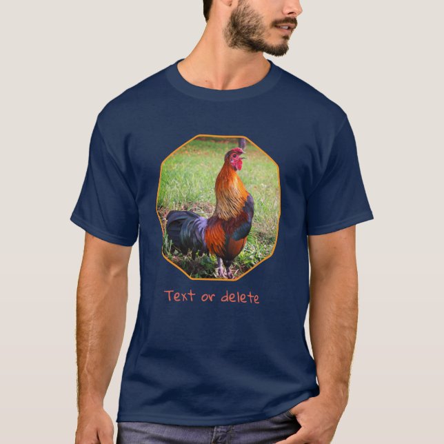 Camiseta Rooster Crowing Farm Animal Personalized T-Shirt (Frente)