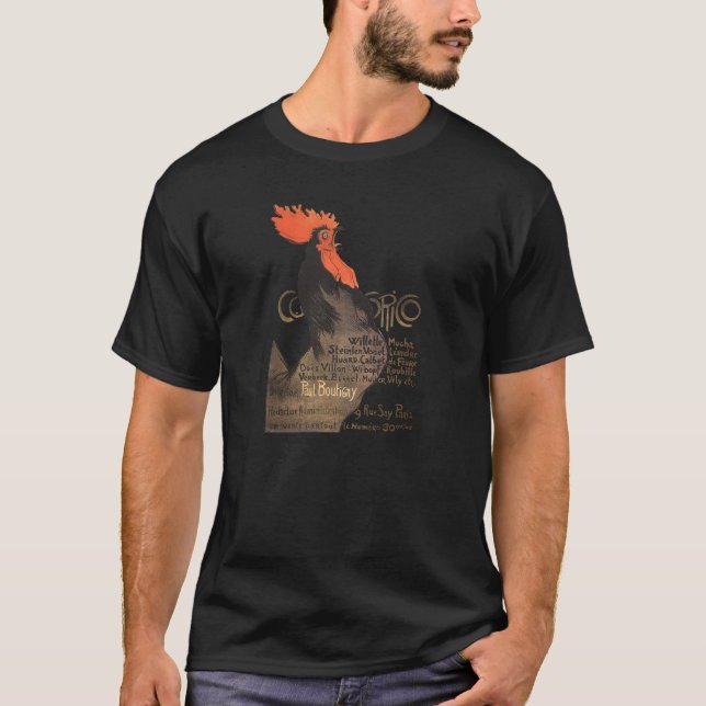Camiseta Rooster Steinlen Cocorico Arte Francesa (Frente)