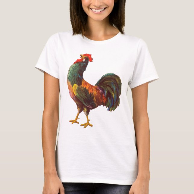 Camiseta Rooster Vintage Cochen Art (Frente)