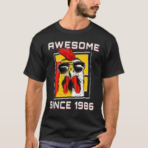 Camiseta Rooster W Óculos Solares I Incrível Desde 1986 36º