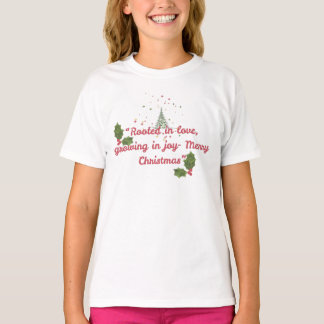 Camiseta Rooted in Love, Growing in Joy—Botanical Christmas