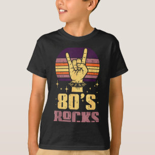 Camiseta Roqueiro do Rock dos Anos 80 Mão Música de Metal P