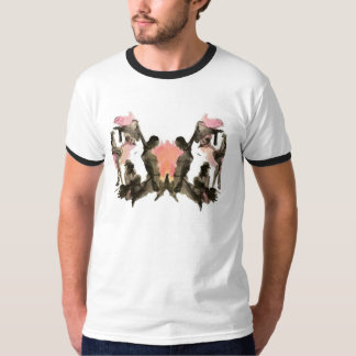 Camiseta Rorschach Preto e Rosa na Teia Branca de Ringer