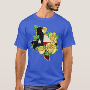 Camiseta Rosa Amarela Do Texas Flag Orgulhosa Texano Americ