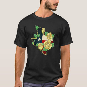 Camiseta Rosa Amarela Ocidental Da Bandeira Do Texas