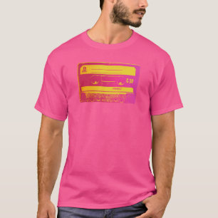 Camiseta Rosa & amarelo da cassete de banda magnética