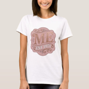Camiseta Rosa Artístico ME EST 1971 Design Moderno