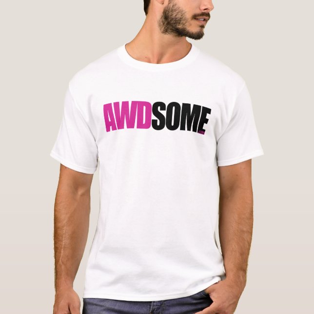 Camiseta rosa awdsome logo1 (Frente)