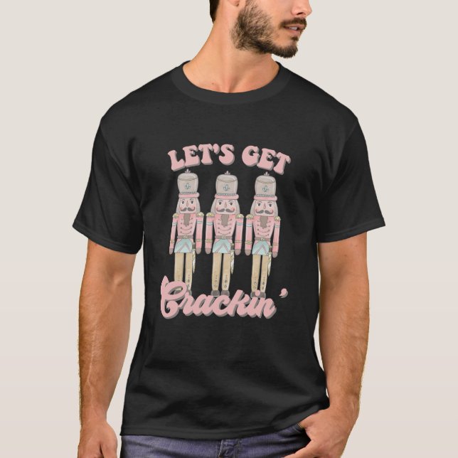Camiseta Rosa Bonita Deixe-Me Pegar Um Feliz Natal De Balé  (Frente)