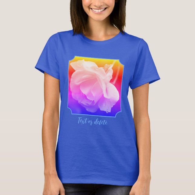 Camiseta Rosa Branca Com Personalização De Pingos De Chuva (Frente)