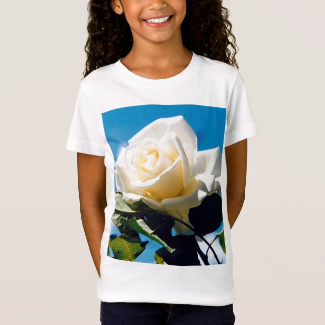 Camiseta Rosa branca de Natal (Frente)