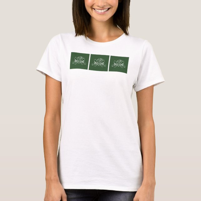 Camiseta Rosa Branco e Verde (Frente)
