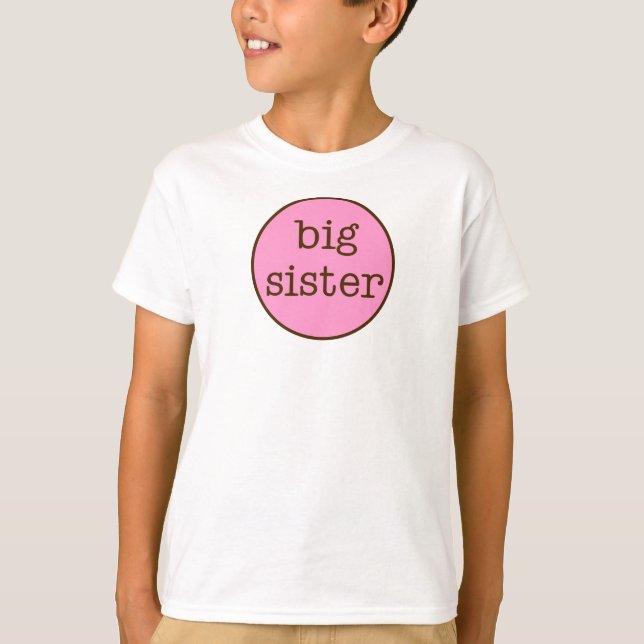 Camiseta Rosa & Brown da irmã mais velha (Frente)
