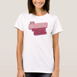 Camiseta Rosa Cativante A LUTA É REAL Arte da Moda
