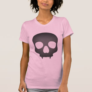 Camiseta Rosa cinzento do crânio