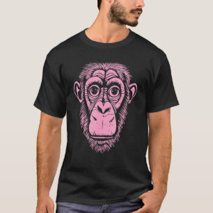 Camiseta Rosa claro Chimpanzé Ape Não Macaco Chimp
