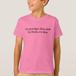 Camiseta rosa colorblind do vovô