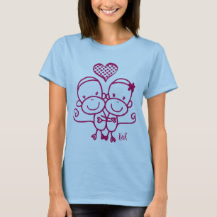 Camiseta Rosa da cereja do ~ do t-shirt de Hugz do macaco