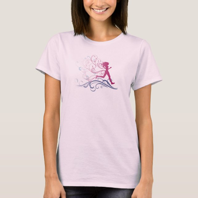 Camiseta Rosa da menina do corredor (Frente)