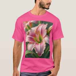 Camiseta Rosa Daylily Floral