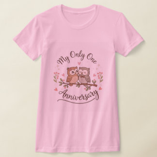 Camiseta Rosa de Aniversário “Meu Único” de Coruja