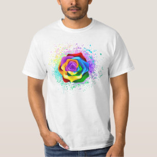 Camiseta Rosa de arco-íris colorido