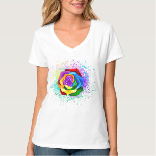 Camiseta Rosa de arco-íris colorido