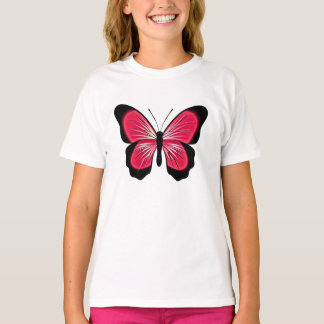 Camiseta Rosa de Borboleta para Crianças 