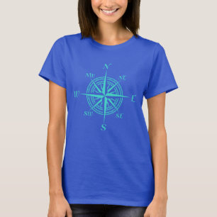 Camiseta Rosa de Bússola Náutica Marítima