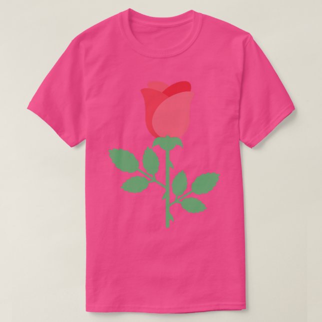 Camiseta Rosa de cor bonita (Frente do Design)