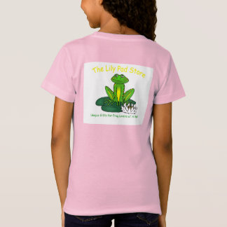 Camiseta Rosa de Criança com Sapo em Folha de Lótu