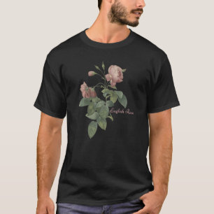 Camiseta Rosa de Flor Botânica Inglês