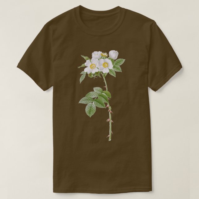 Camiseta Rosa de Flor Branco (Frente do Design)