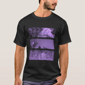 Camiseta Rosa de Flor De Verão De Moda Superior Feminina