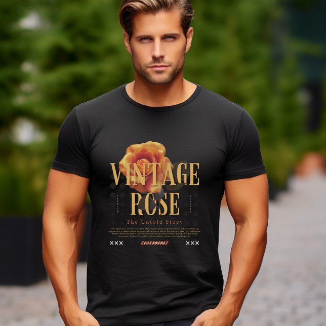 Camiseta Rosa de Imagem Laranja Amarela Negra (Criador carregado)