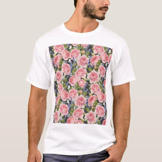 Camiseta Rosa de Inglês Rosa: Dark Watercolor