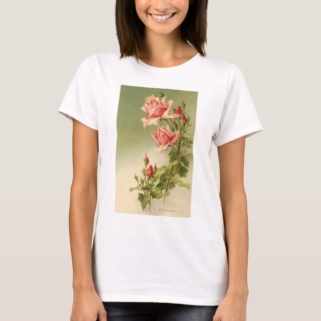 Camiseta Rosa de Jardim Vitoriano Rosa Dia de os namorados  (Frente)