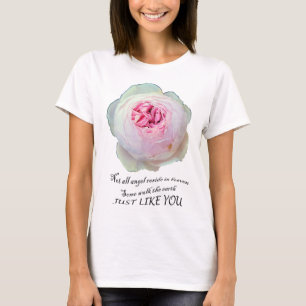 Camiseta Rosa de jardinagem de anjo Rosa do Jardim Inglês