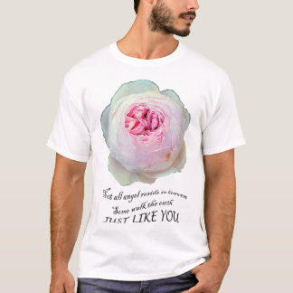 Camiseta Rosa de jardinagem de anjo Rosa do Jardim Inglês