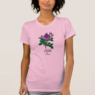 Camiseta Rosa de junho do mês de nascimento