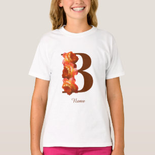 Camiseta Rosa de Laranja Monograma Inicial B Seu Nome