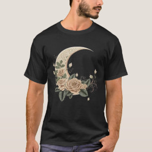 Camiseta Rosa de Lua Flor Botânico Floral Gardener Aestheti