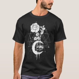 Camiseta Rosa de Lua oculta Witchcraft Geometria Sacada G